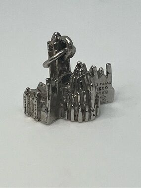 Vtg 925 Sterling Silver Ottawa Parliament Building Travel Charm Pendant